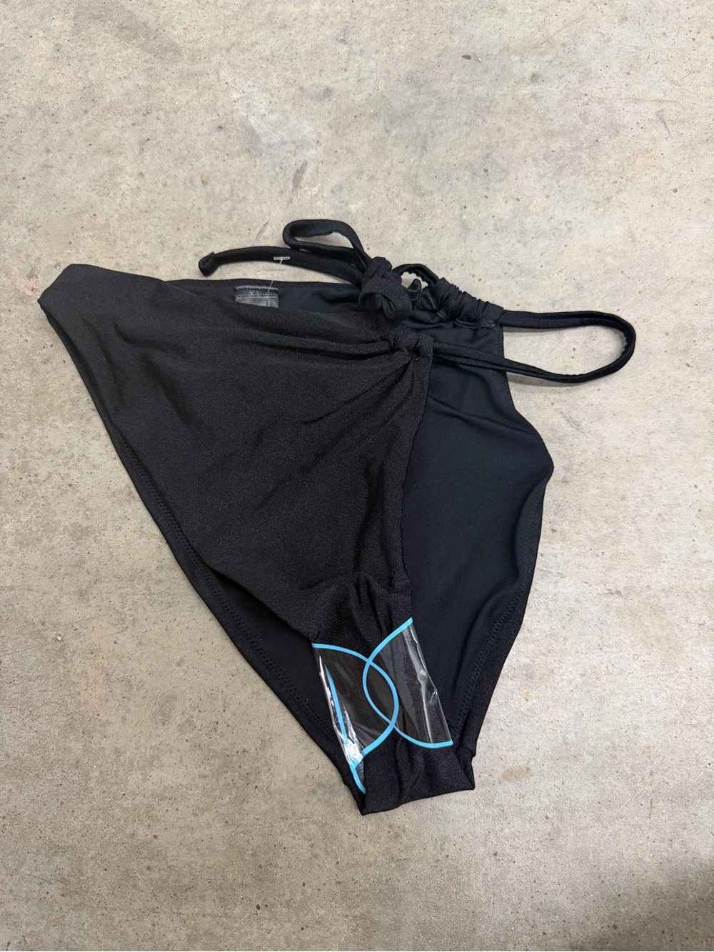 Black Women's Bikini Bottom with Side Tie